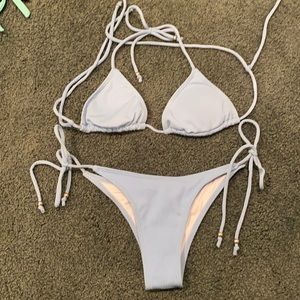 Blue string bikini
